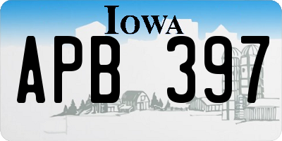 IA license plate APB397
