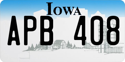 IA license plate APB408