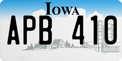 IA license plate APB410