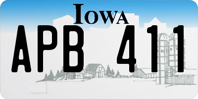 IA license plate APB411