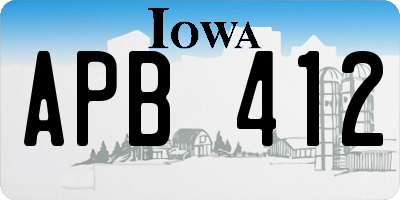 IA license plate APB412