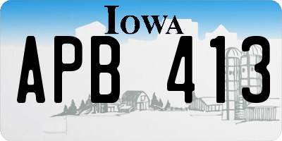 IA license plate APB413