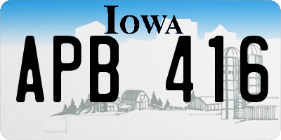 IA license plate APB416