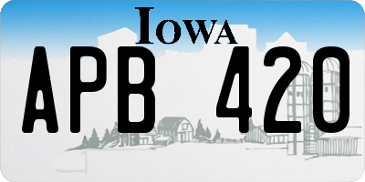 IA license plate APB420