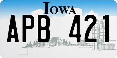 IA license plate APB421