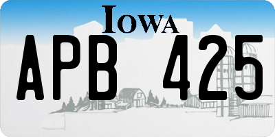 IA license plate APB425