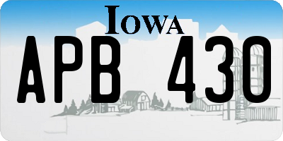 IA license plate APB430