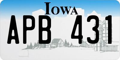 IA license plate APB431