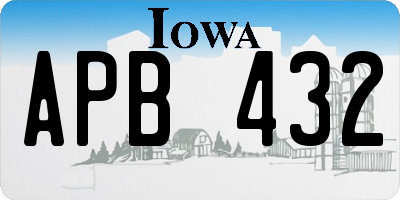 IA license plate APB432