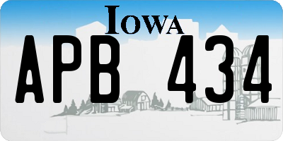IA license plate APB434