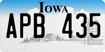 IA license plate APB435