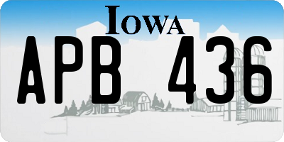 IA license plate APB436