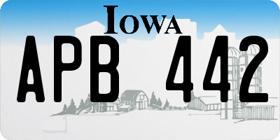 IA license plate APB442