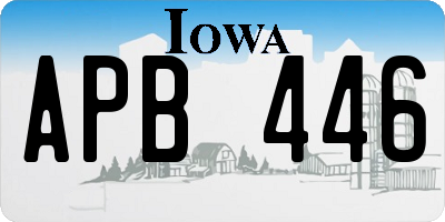 IA license plate APB446