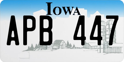 IA license plate APB447