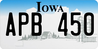 IA license plate APB450