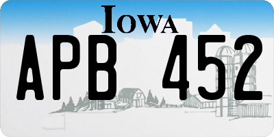 IA license plate APB452