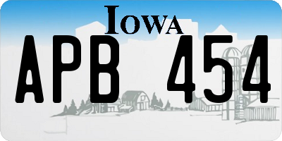 IA license plate APB454