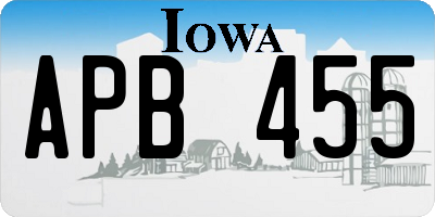 IA license plate APB455