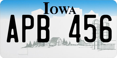 IA license plate APB456