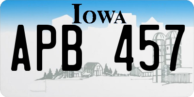IA license plate APB457