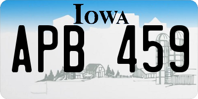 IA license plate APB459
