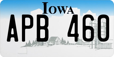 IA license plate APB460