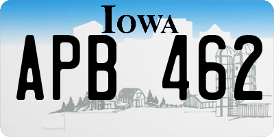 IA license plate APB462