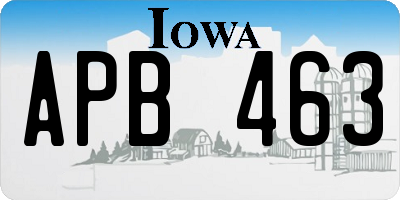 IA license plate APB463