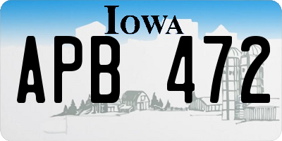 IA license plate APB472