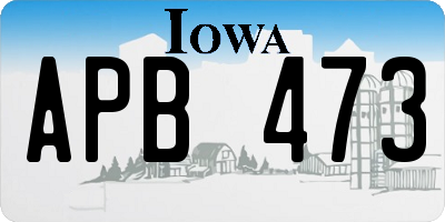 IA license plate APB473