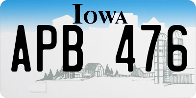 IA license plate APB476