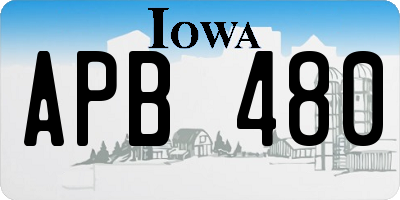 IA license plate APB480