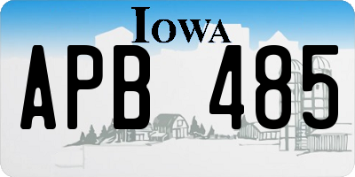 IA license plate APB485