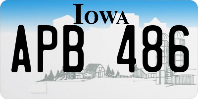 IA license plate APB486
