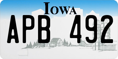 IA license plate APB492