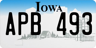 IA license plate APB493