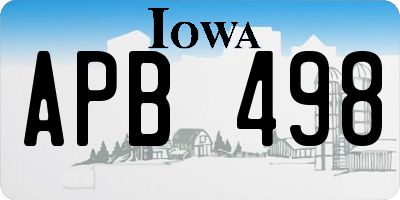 IA license plate APB498