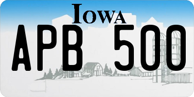 IA license plate APB500