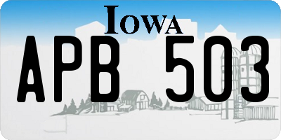 IA license plate APB503