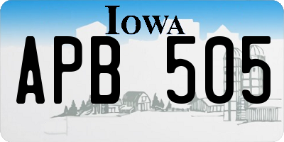 IA license plate APB505