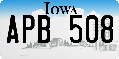 IA license plate APB508