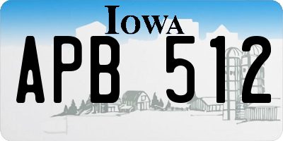 IA license plate APB512