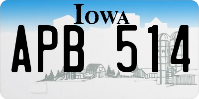 IA license plate APB514