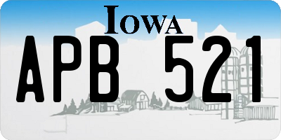 IA license plate APB521