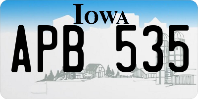 IA license plate APB535