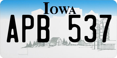 IA license plate APB537