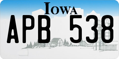 IA license plate APB538