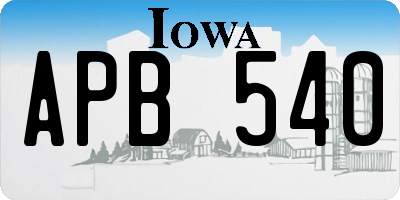 IA license plate APB540