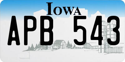 IA license plate APB543